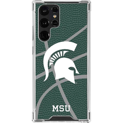 Michigan State University Green Basketball Galaxy S23 Ultra Clear Case