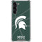 Michigan State University Green Basketball Galaxy S24 FE Clear Case