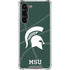 Michigan State University Green Basketball Galaxy S24 FE Clear Case