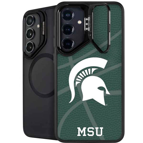 Michigan State University Green Basketball Galaxy S25 Kickstand Case
