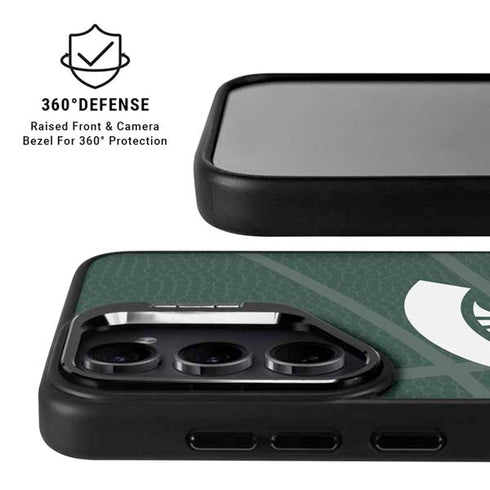 Michigan State University Green Basketball Galaxy S25 Kickstand Case