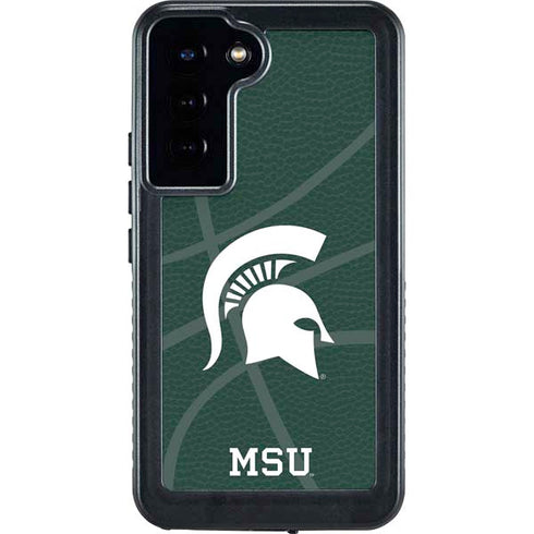 Michigan State University Green Basketball Galaxy S24 Plus Waterproof Case