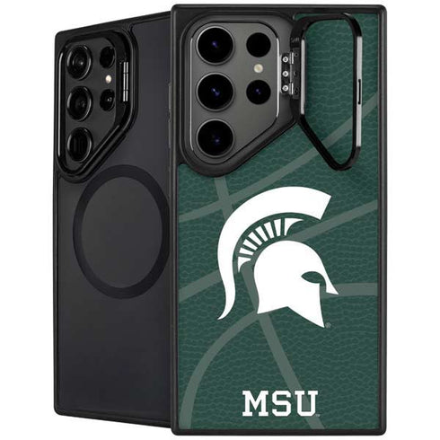 Michigan State University Green Basketball Galaxy S25 Ultra Kickstand Case