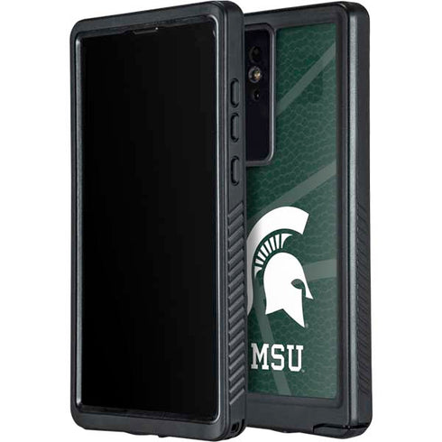 Michigan State University Green Basketball Galaxy S24 Ultra Waterproof Case