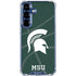 Michigan State University Green Basketball Galaxy S25 FE Clear Case