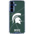 Michigan State University Green Basketball Galaxy S25 Plus Clear Case