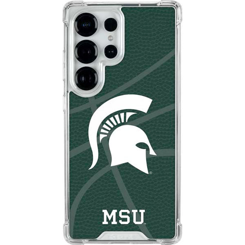 Michigan State University Green Basketball Galaxy S25 Ultra Clear Case