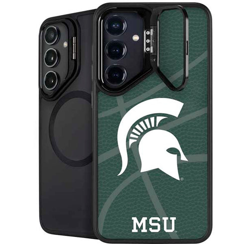 Michigan State University Green Basketball Galaxy S26 Kickstand Case