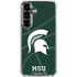 Michigan State University Green Basketball Galaxy S26 Plus Clear Case