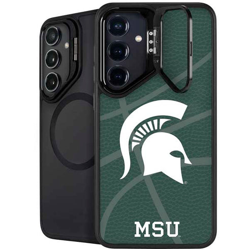 Michigan State University Green Basketball Galaxy S26 Plus Kickstand Case
