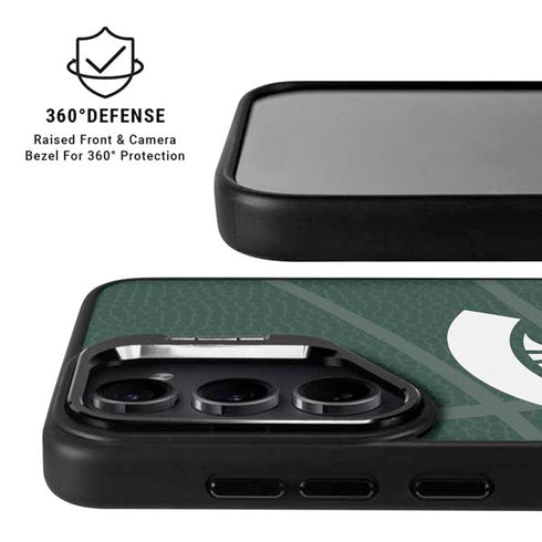 Michigan State University Green Basketball Galaxy S26 Plus Kickstand Case