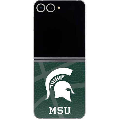 Michigan State University Green Basketball Galaxy Z Flip6 Skin