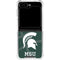Michigan State University Green Basketball Galaxy Z Flip6 Clear Case