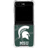 Michigan State University Green Basketball Galaxy Z Flip6 Clear Case