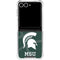 Michigan State University Green Basketball Galaxy Z Flip7 Clear Case