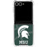 Michigan State University Green Basketball Galaxy Z Flip7 Clear Case