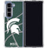 Michigan State University Green Basketball Galaxy Z Fold5 5G Clear Case