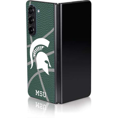 Michigan State University Green Basketball Galaxy Z Fold5 5G Skin