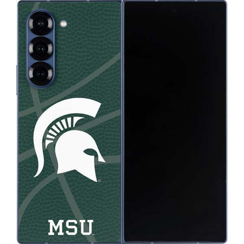 Michigan State University Green Basketball Galaxy Z Fold6 Skin