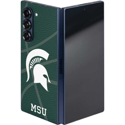 Michigan State University Green Basketball Galaxy Z Fold6 Skin