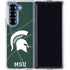 Michigan State University Green Basketball Galaxy Z Fold7 Clear Case