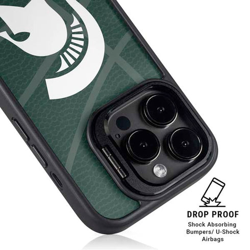 Michigan State University Green Basketball iPhone 13 Pro Kickstand Case