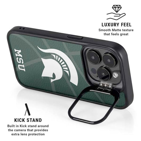 Michigan State University Green Basketball iPhone 13 Pro Max Kickstand Case