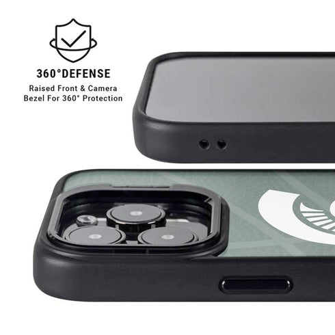 Michigan State University Green Basketball iPhone 14 Pro Kickstand Case