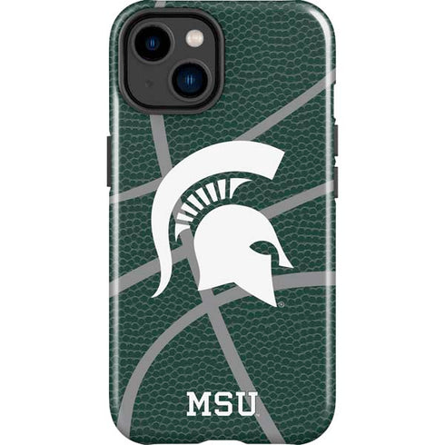 Michigan State University Green Basketball iPhone 15 Impact Case