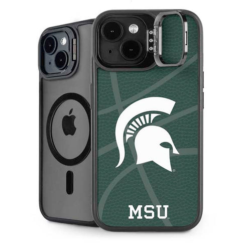 Michigan State University Green Basketball iPhone 15 Kickstand Case