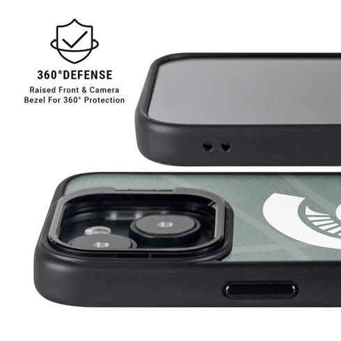 Michigan State University Green Basketball iPhone 15 Kickstand Case
