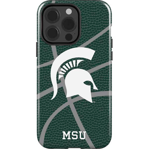 Michigan State University Green Basketball iPhone 15 Pro Impact Case