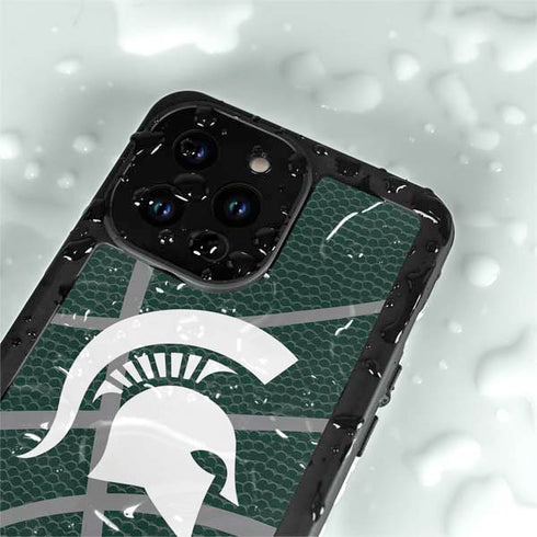 Michigan State University Green Basketball iPhone 15 Pro Waterproof Case