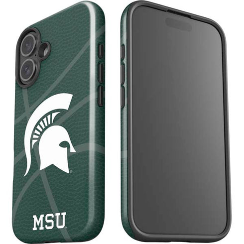 Michigan State University Green Basketball iPhone 16 Impact Case