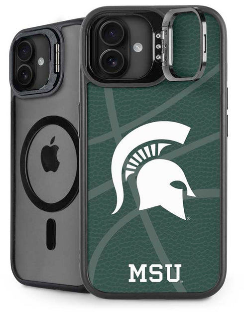 Michigan State University Green Basketball iPhone 16 Kickstand Case