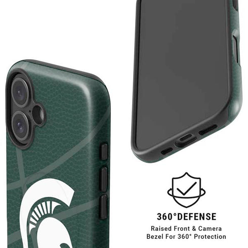 Michigan State University Green Basketball iPhone 16 Magsafe Impact Case