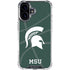 Michigan State University Green Basketball iPhone 16 Plus Clear Case