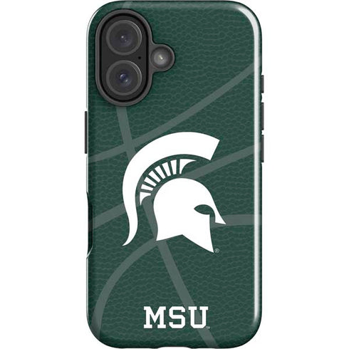 Michigan State University Green Basketball iPhone 16 Plus Impact Case