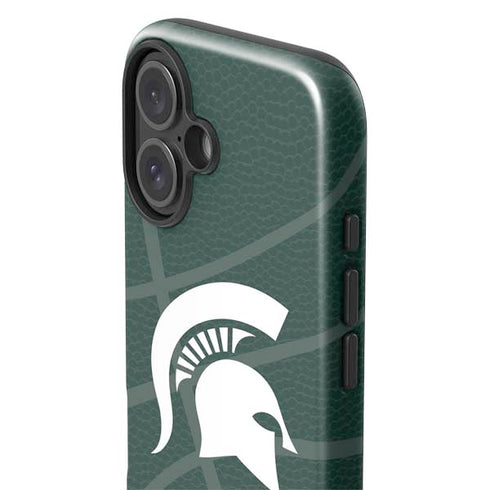 Michigan State University Green Basketball iPhone 16 Plus Impact Case