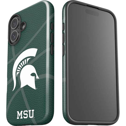 Michigan State University Green Basketball iPhone 16 Plus Impact Case