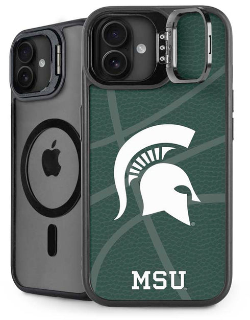 Michigan State University Green Basketball iPhone 16 Plus Kickstand Case