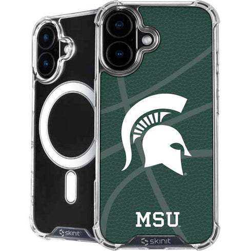 Michigan State University Green Basketball iPhone 16 Plus MagSafe Case