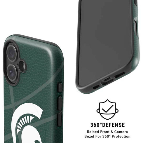 Michigan State University Green Basketball iPhone 16 Plus Magsafe Impact Case