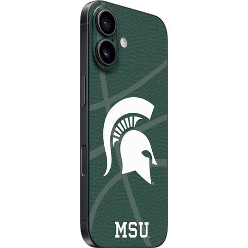 Michigan State University Green Basketball iPhone 16 Plus Skin