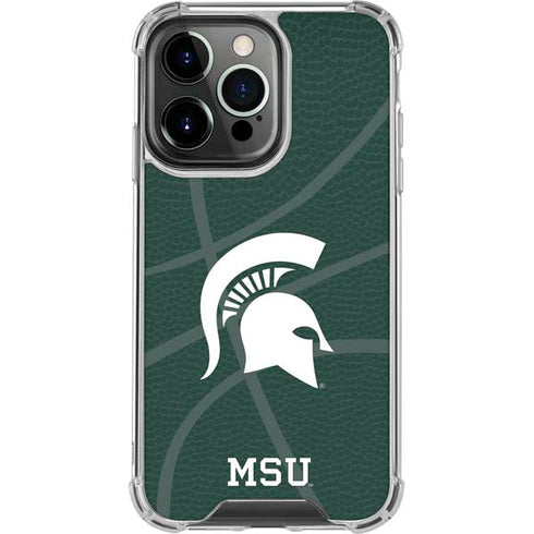 Michigan State University Green Basketball iPhone 16 Pro Clear Case