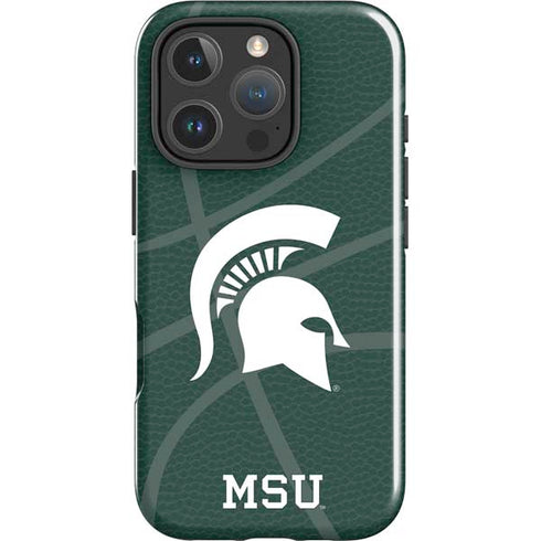 Michigan State University Green Basketball iPhone 16 Pro Impact Case