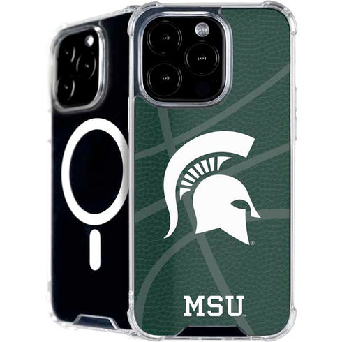 Michigan State University Green Basketball iPhone 16 Pro Max MagSafe Case