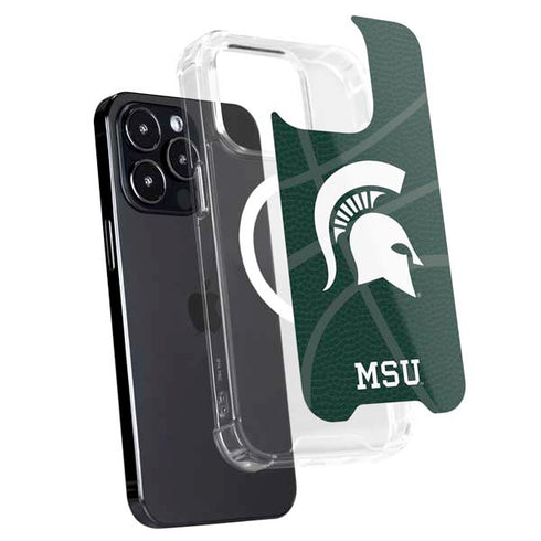 Michigan State University Green Basketball iPhone 16 Pro Max MagSafe Case