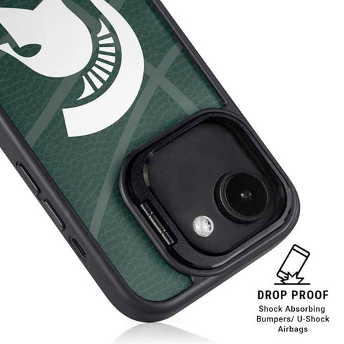 Michigan State University Green Basketball iPhone 16e Kickstand Case