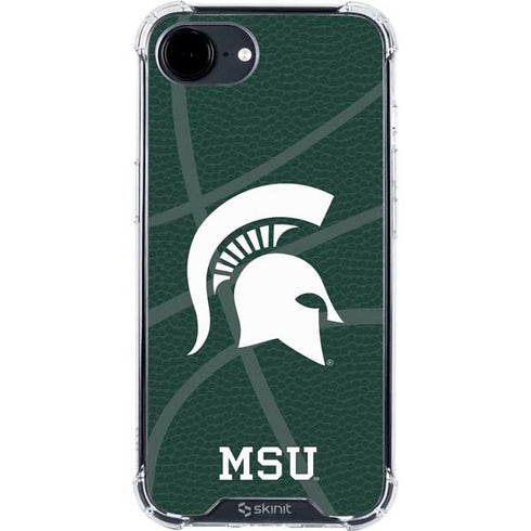 Michigan State University Green Basketball iPhone 16e Clear Case